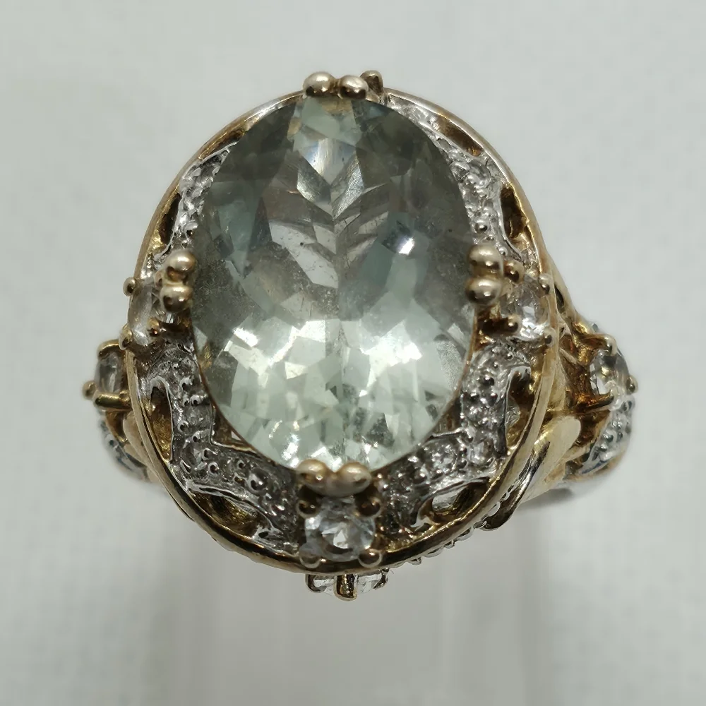 Like New Spectacular Rare Estate Victoria Wieck Genuine Prasiolite Ring - Picture 8 of 15
